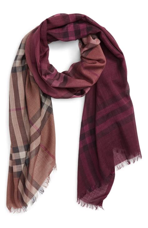 burberry ombre fuschia scarf|Burberry silk scarf.